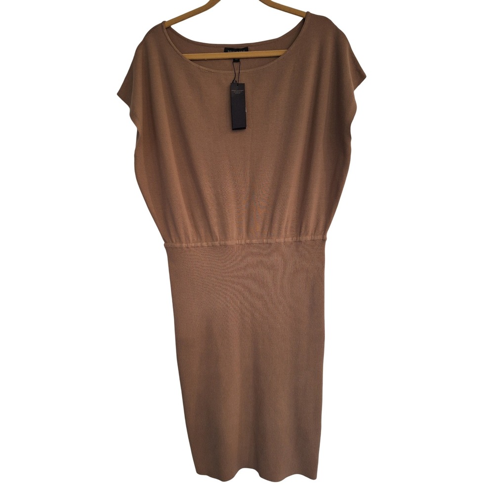 NWT Banana Republic Knit Sweater Dress Women Sz Lβ Brown Midi